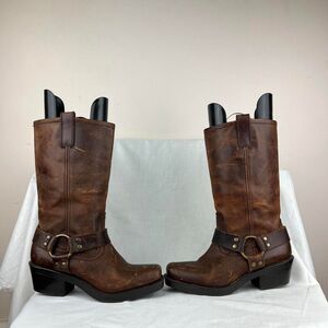 Mossimo Supply Co. Harness Brown Leather Western Boots Size 6.5